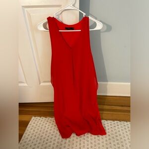 Red Silky Dress with crepe overlayer